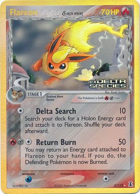 Flareon (5/113) (Especie Delta) (Estampado) [EX: Especie Delta] 