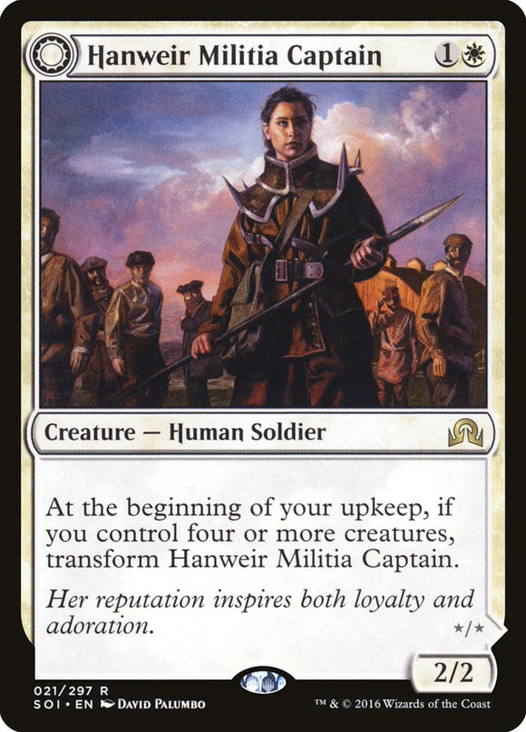 Capitán de la milicia de Hanweir // Líder del culto de Westvale [Sombras sobre Innistrad] 