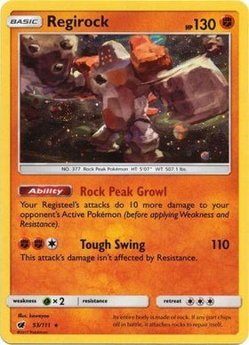 Regirock (53/111) (Holograma cosmos) [Sol y Luna: Invasión carmesí] 