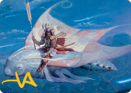 Tarjeta de arte de samurái bendecida por el cielo (firma estampada en dorado) [Serie de arte Kamigawa: Neon Dynasty] 