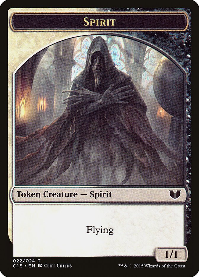 Zombie // Spirit (022) Double-Sided Token [Commander 2015 Tokens] - 0