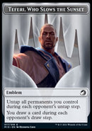 Human // Teferi, Who Slows the Sunset Emblem Double-Sided Token [Innistrad: Midnight Hunt Tokens]-2