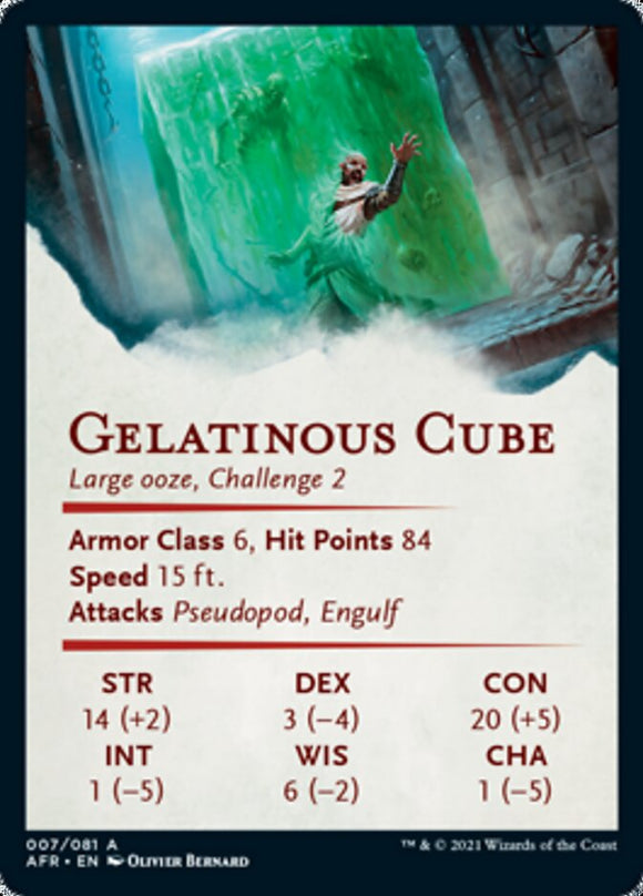 Tarjeta de arte con forma de cubo gelatinoso [Serie de arte de Dungeons &amp; Dragons: Adventures in the Forgotten Realms] 