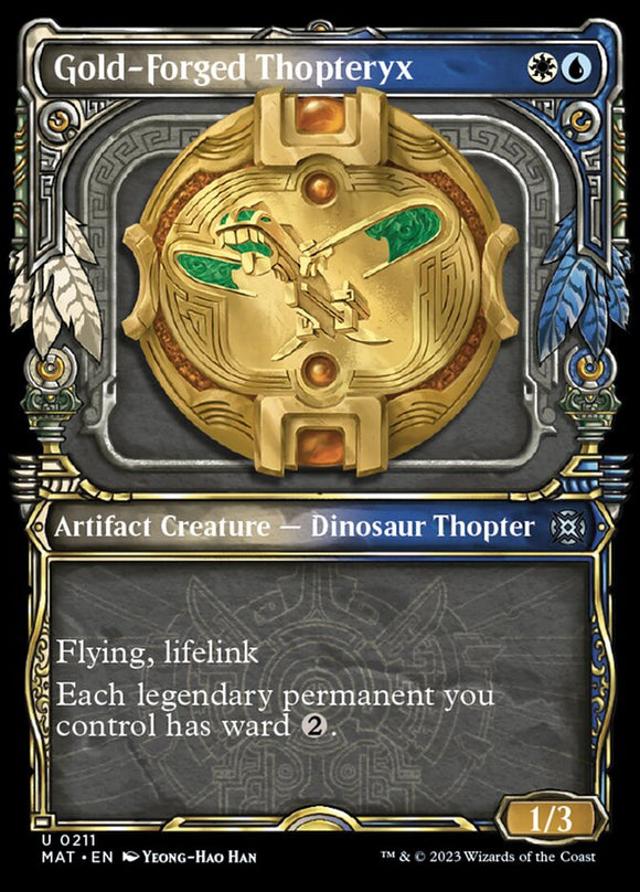Thopteryx forjado en oro (lámina de Halo de exhibición) [March of the Machine: The Aftermath] 