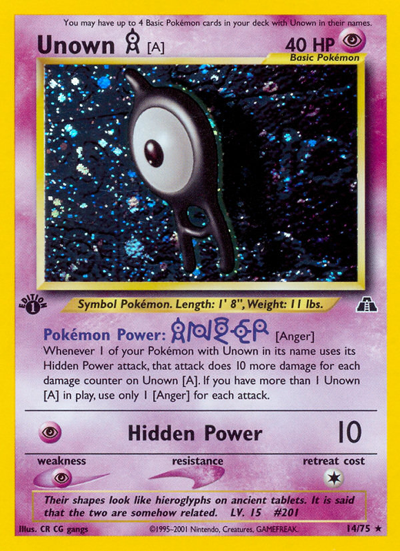 Unown [A] (14/75) [Neo Discovery 1.ª edición] 