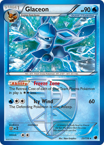 Glaceon (23/116) (Exclusivo de la baraja temática) [Blanco y negro: Plasma Freeze] 