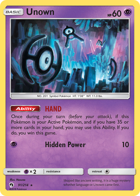 Unown (91/214) [Sol y Luna: Trueno Perdido] 