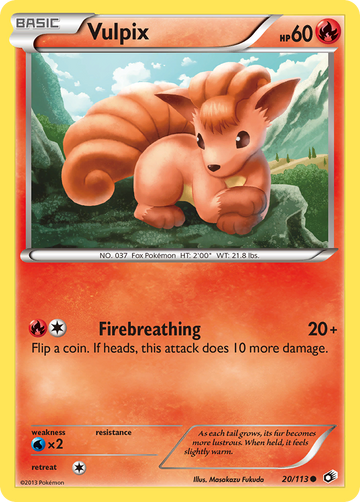 Vulpix (20/113) [Blanco y negro: tesoros legendarios] 