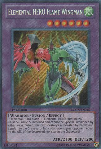 Elemental HERO Flame Wingman [LCGX-EN045] Raro secreto 