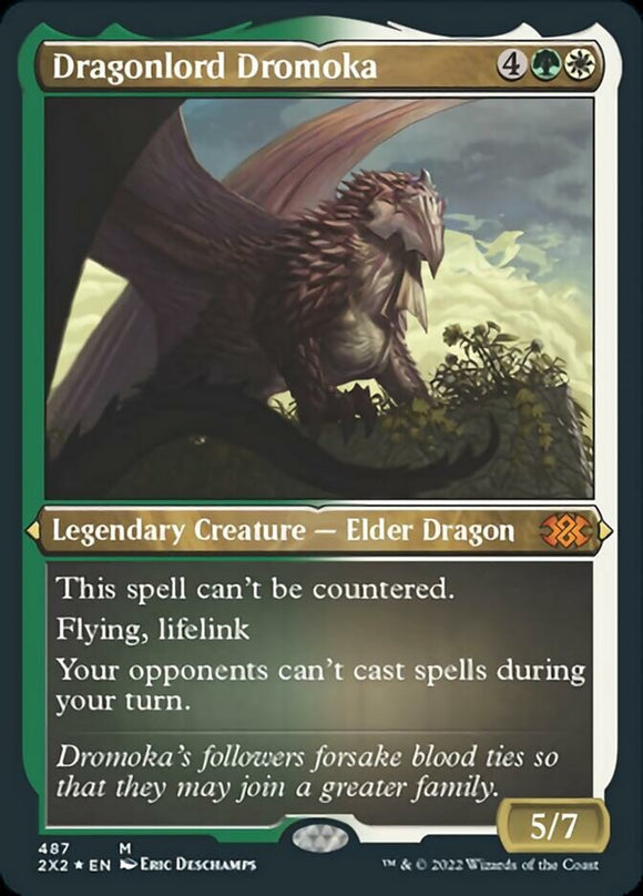 Señor dragón Dromoka (grabado en lámina) [Double Masters 2022] 