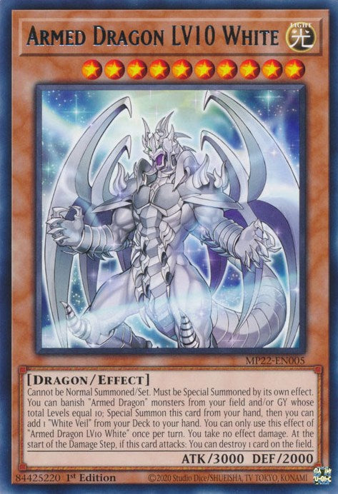 Dragón armado LV10 Blanco [MP22-EN005] Raro 