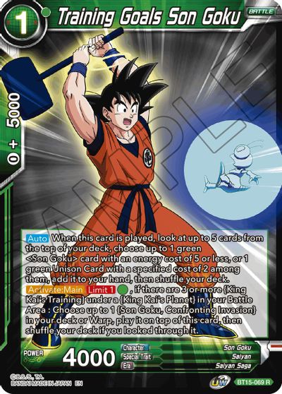 Objetivos de entrenamiento de Son Goku (BT15-069) [Saiyan Showdown] 