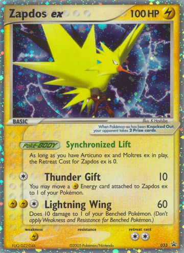 Zapdos ex (033) [Nintendo: promociones de Black Star] 