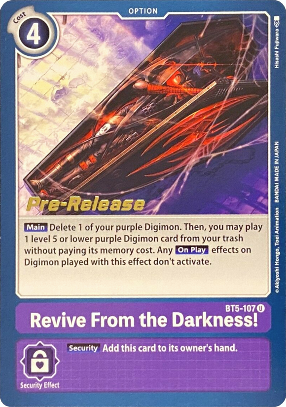 ¡Revive de la oscuridad! [BT5-107] [Promociones previas al lanzamiento de Battle of Omni] 