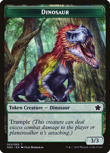 Dragon // Dinosaur Double-Sided Token [Game Night 2019 Tokens] - 0