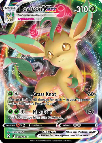 Leafeon VMAX (008/203) [Espada y escudo: cielos evolutivos] 
