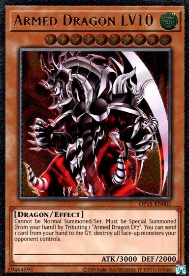 Dragón armado LV10 [OP15-EN001] Último ejemplar raro 