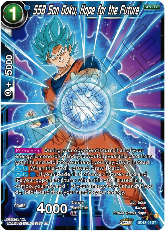SSB Son Goku, esperanza para el futuro (SD18-04) [El amanecer de las Z-Legends] 