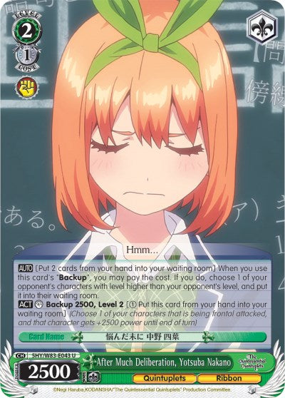 Después de mucha deliberación, Yotsuba Nakano (5HY/W83-E043 U) [Las quintillizas por excelencia] 