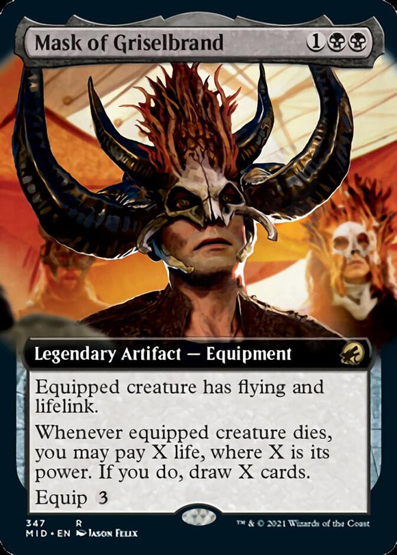 Máscara de Griselbrand (ilustración ampliada) [Innistrad: Midnight Hunt] 
