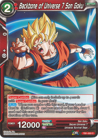 Columna vertebral del Universo 7 Son Goku (TB1-003) [El Torneo del Poder] 