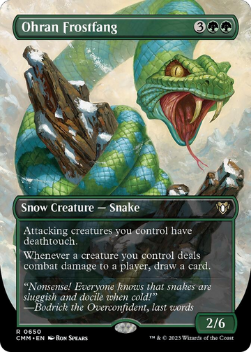 Ohran Frostfang (arte alternativo sin bordes) [Commander Masters] 