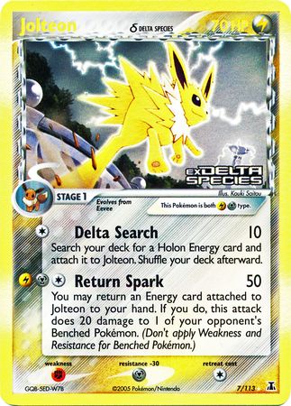 Jolteon (7/113) (Especie Delta) (Estampado) [EX: Especie Delta] 