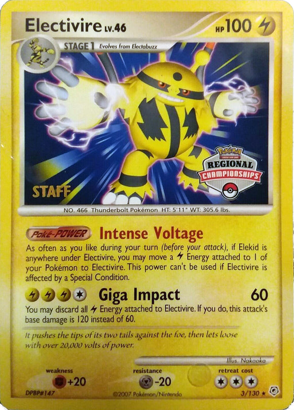 Electivire (003/130) (Campeonato Regional del Personal 2008) [Tarjetas de Liga y Campeonato] 