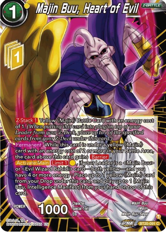 Majin Buu, Corazón del Mal (BT20-091) [Poder Absorbido] 