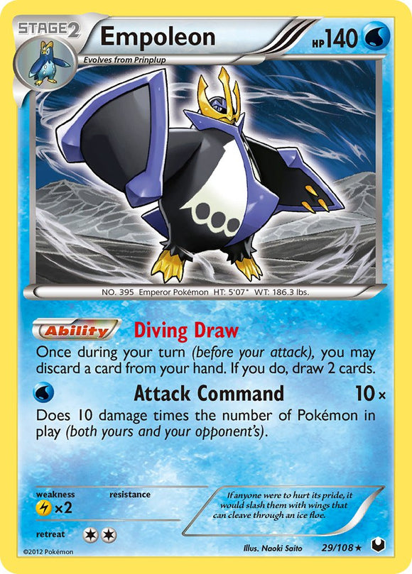 Empoleon (29/108) (Exclusivo del mazo de Arena de Batalla) (Exclusivo del mazo temático) [Black &amp; White: Dark Explorers] 