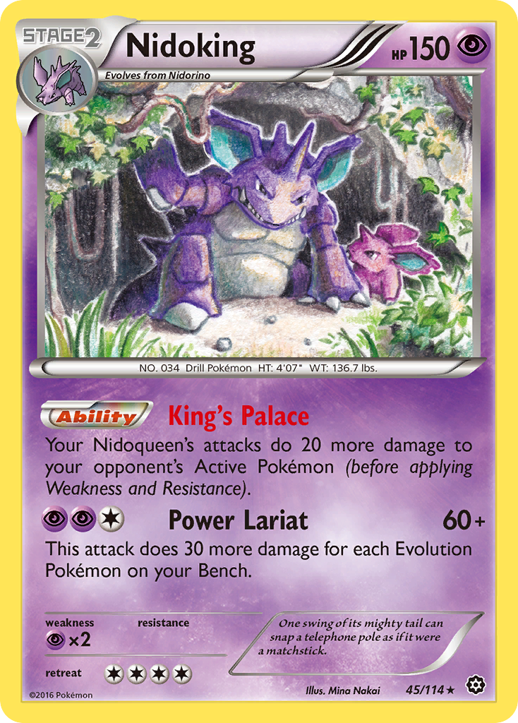 Pokemon Single Card XY - STEAM SIEGE (Reverse Holo) - 045/114 : Nidoking Pokemon Single Card XY - STEAM SIEGE (Reverse Holo) - 045/114 : Nidoking