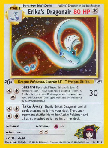 Dragonair de Erika (4/132) [Héroes del gimnasio 1.ª edición] 