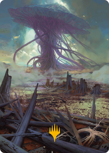 Tarjeta de arte del pantano (símbolo de Planeswalker estampado en dorado) [Serie de arte Modern Horizons 3] 