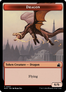 Spirit (0018) // Dragon Double-Sided Token [Ravnica Remastered Tokens]-2