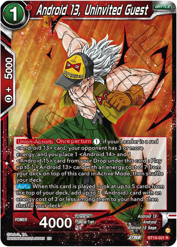 Androide 13, Invitado no invitado (BT19-021) [Ambición del luchador] 