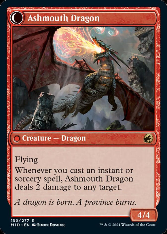 Huevo humeante // Dragón de boca de ceniza [Innistrad: Midnight Hunt] 