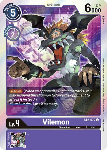 Vilemon [BT2-072] (Paquete de evento 1) [Lanzamiento de promociones especiales] 