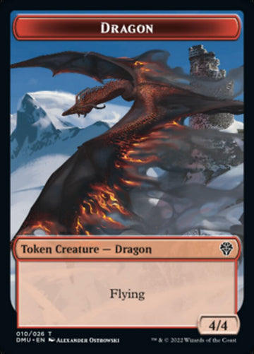 Bird (002) // Dragon Double-Sided Token [Dominaria United Tokens] - 0
