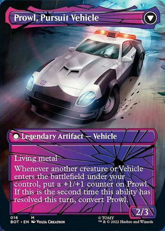 Acechar, estratega estoico // Acechar, vehículo de persecución (vidrio roto) [Transformers] 