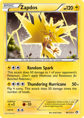 Zapdos (46/113) (Exclusivo de la baraja temática) [Black &amp; White: Legendary Treasures] 