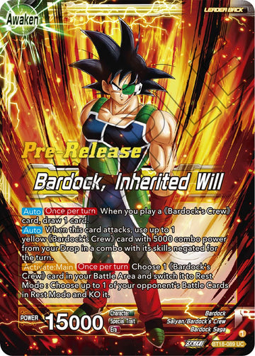 Bardock's Crew // Bardock, Inherited Will (BT18-089) [Dawn of the Z-Legends Prerelease Promos] - 0