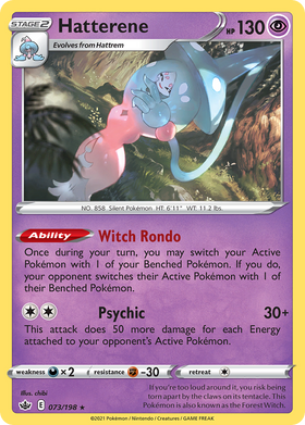 Hatterene (073/198) (Exclusiva del mazo temático) [Sword &amp; Shield: Chilling Reign] 