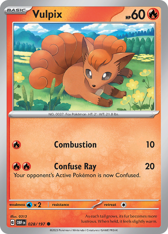 Vulpix (028/197) [Scarlet &amp; Violet: Llamas de obsidiana] 