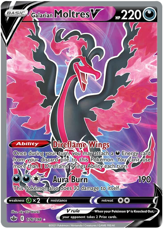 Moltres V de Galar (176/198) [Espada y escudo: Reinado escalofriante] 