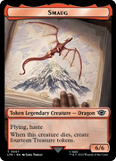 Smaug // Food (0022) Double-Sided Token (Surge Foil) [The Lord of the Rings: Tales of Middle-Earth Tokens]-1