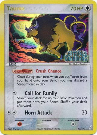 Tauros (12/100) (Estampado) [EX: Guardianes de Cristal] 