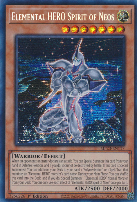 rare elemental hero yugioh cards Elemental HERO Spirit of Neos [MP23-EN117] Prismatic Secret Rare