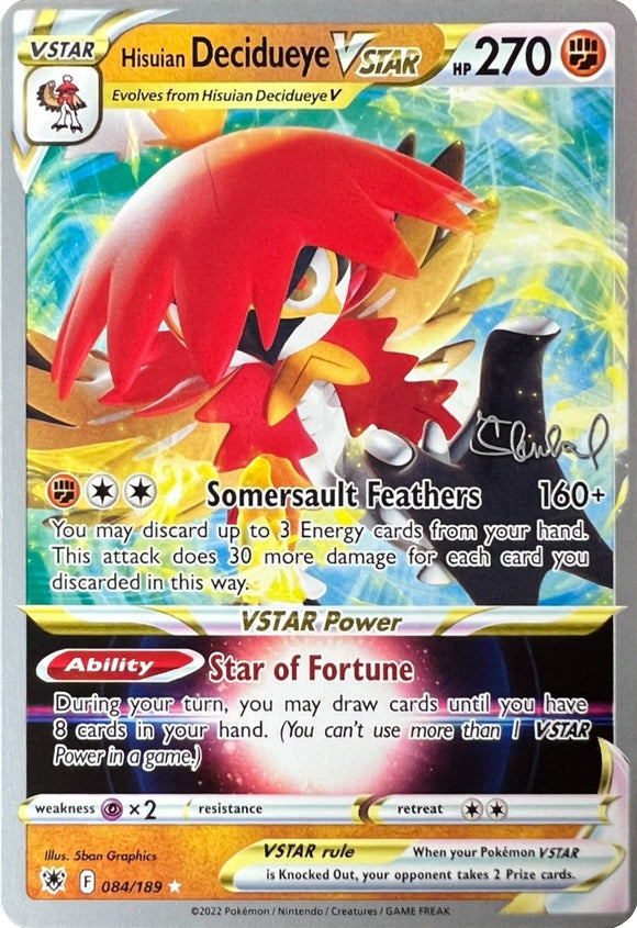 Hisuian Decidueye VSTAR (084/189) (ADP - Ondrej Skubal) [Campeonato del Mundo 2022] 