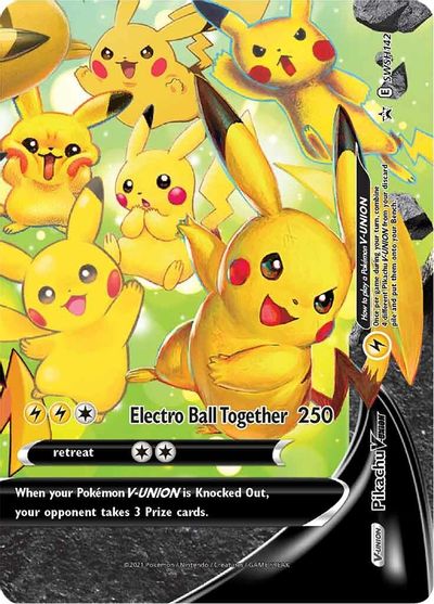 Pikachu V-UNION (SWSH142) (Celebraciones) [Promociones de Sword &amp; Shield: Black Star] 