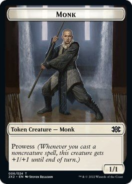 Wrenn and Six Emblem // Monk Double-Sided Token [Double Masters 2022 Tokens] - 0